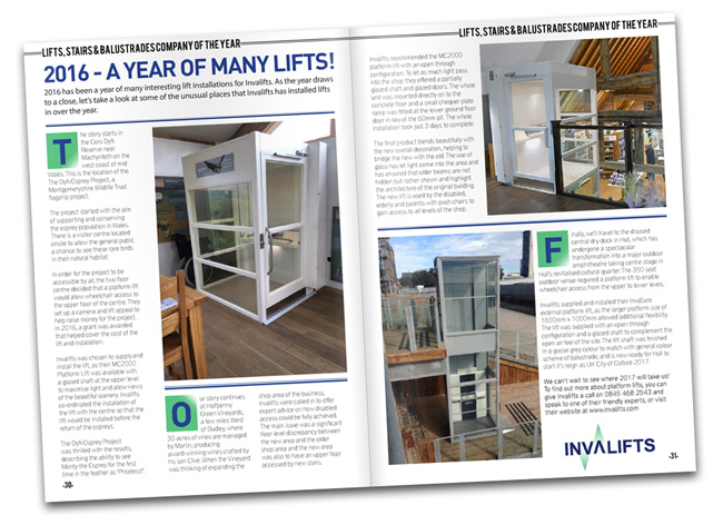 We are Lifts, Stairs and Balustrades company of the year | Invalifts