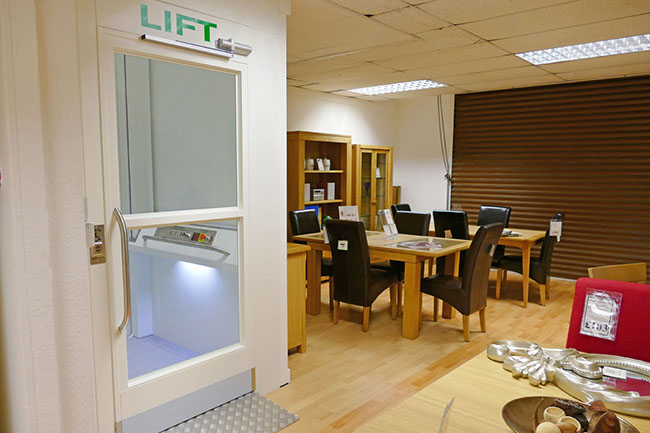 Carters Furniture Store Utilise Existing Shaft | Invalifts